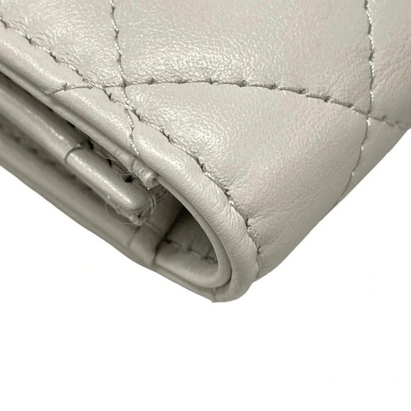 Auth CHANEL - AP4733 Gray Lambskin Card Case - Picture 6 of 10